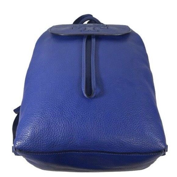 Tory Burch Harper Double TT Logo Embossed Pebble Leather Macaw Backpack MRP $495 main image 11